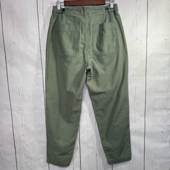 Madewell Womens Olive Green Utility Pants Patch Pockets Casual Straight Leg - Picture 10 of 15